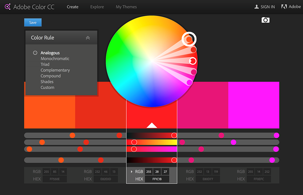 การกำหนดสีแบบ Monochromatic